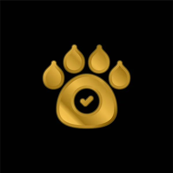 Animais Permitido Banhado Ouro Ícone Metálico Vetor Logotipo — Vetor de Stock