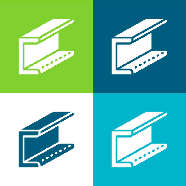 Beam Flat four color minimal icon set