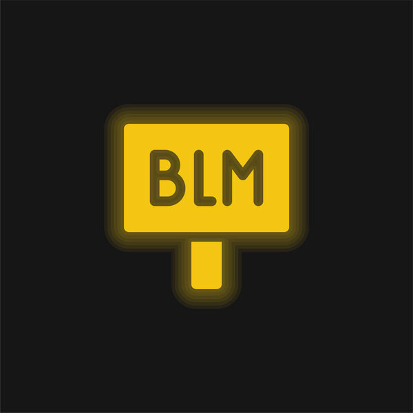 Black Lives Matter yellow glowing neon icon