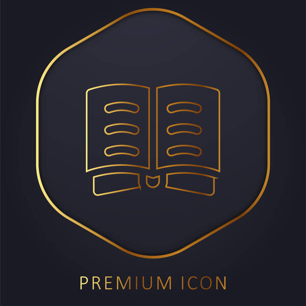 Book golden line premium logo or icon