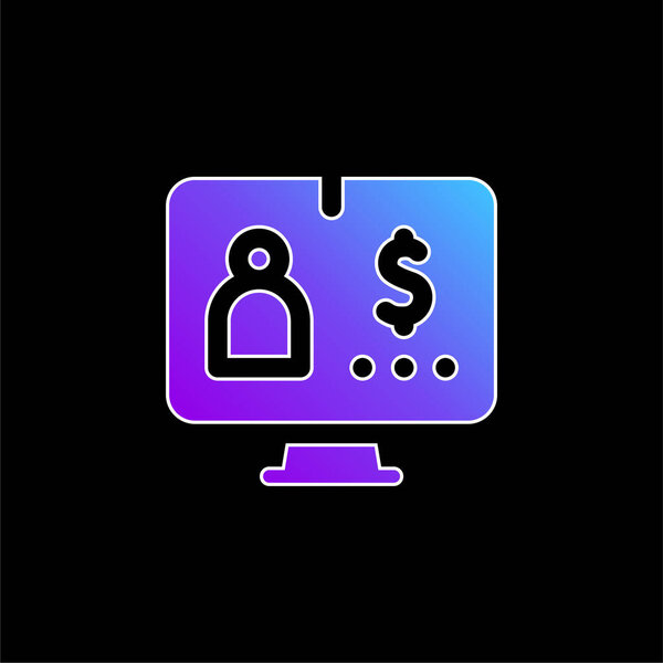 Значок синего градиента банковского счета