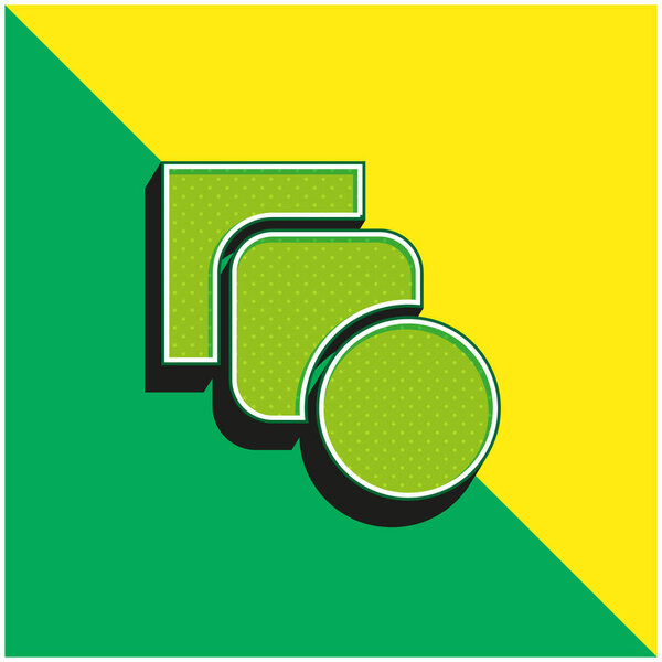 Blend Tool Green and yellow modern 3d vector icon logo