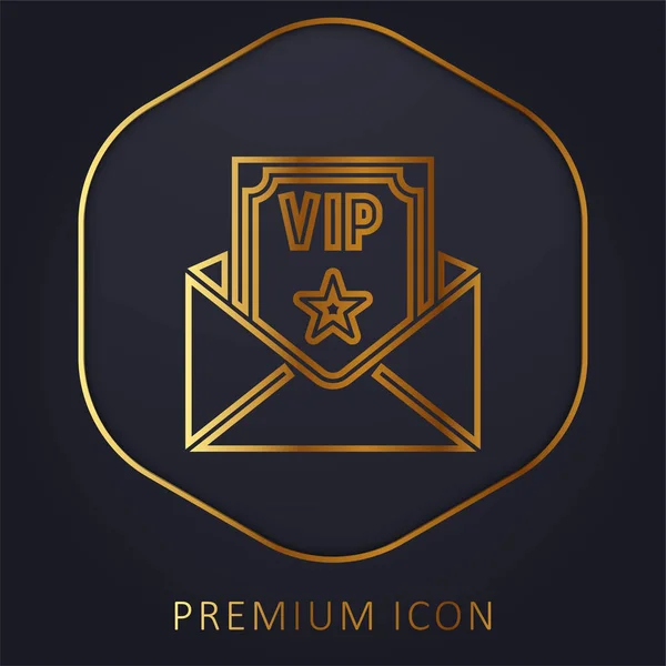 Aniversário Festa Linha Dourada Logotipo Premium Ícone — Vetor de Stock