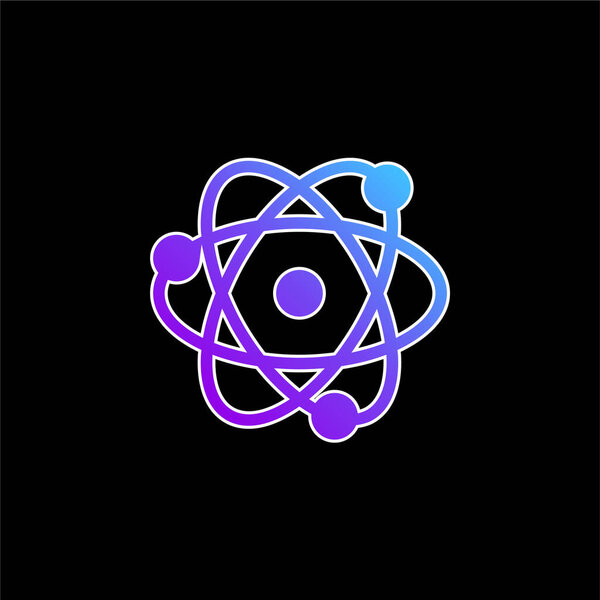 Atom blue gradient vector icon