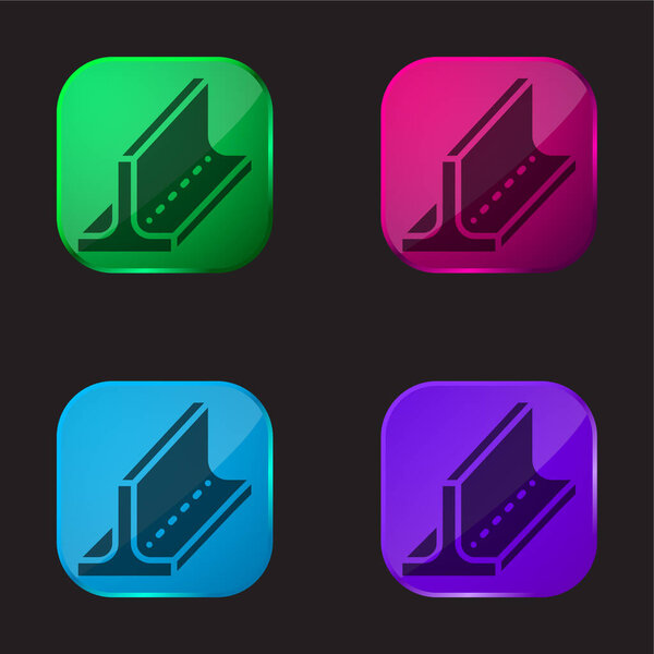 Beam four color glass button icon