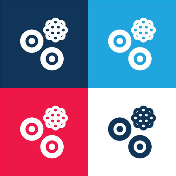 Blood Cells blue and red four color minimal icon set