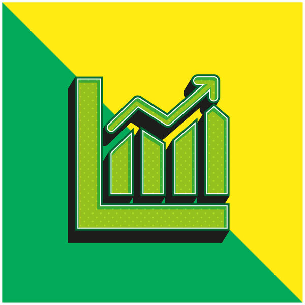 Green and yellow modern 3d vector icon logo