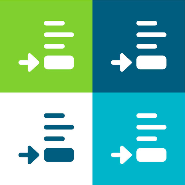 Нижний вид Плоский четырехцветный минимальный набор значков