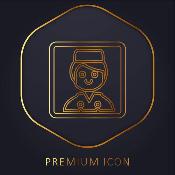 Bell Boy Portrait Золотая линия премиум логотип или значок