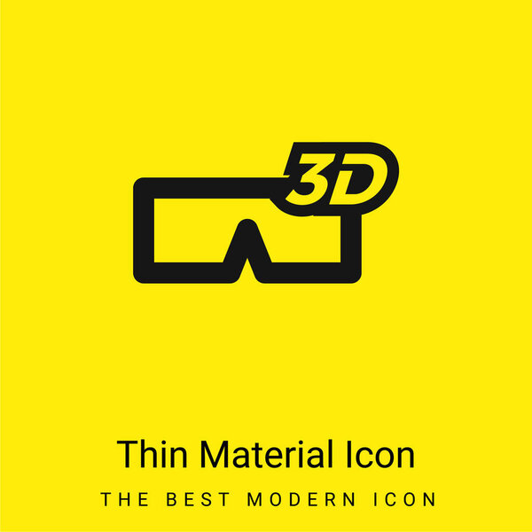 3D Glass Symbol minimal bright yellow material icon