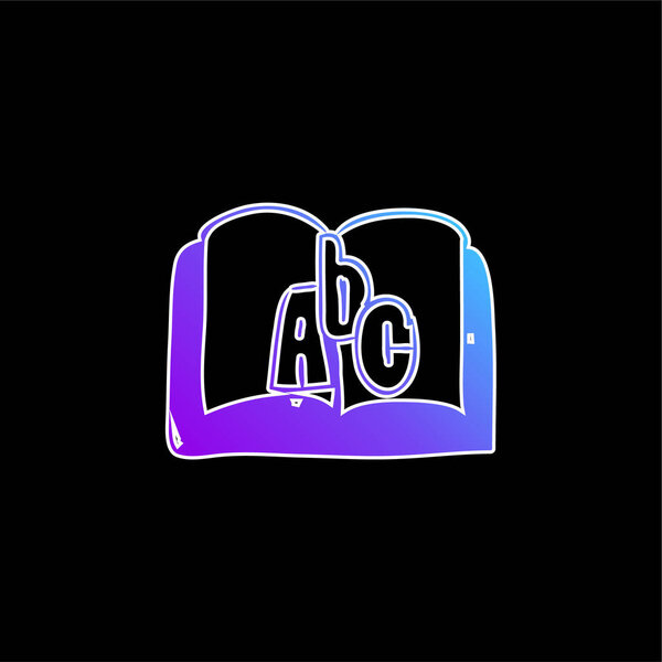 Book Of Abc blue gradient vector icon