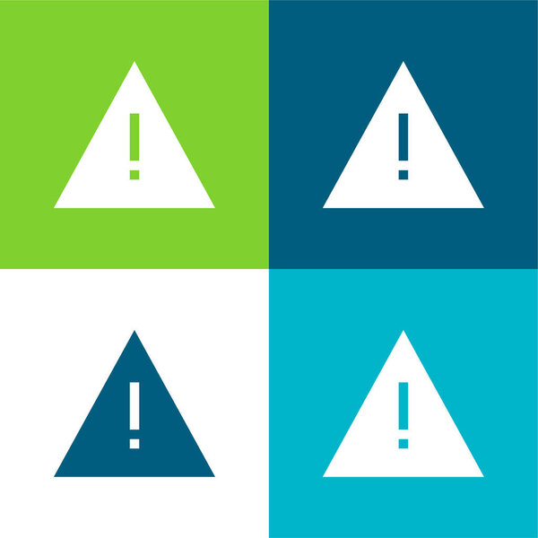 Тревога Плоский четырехцветный минимальный набор значков