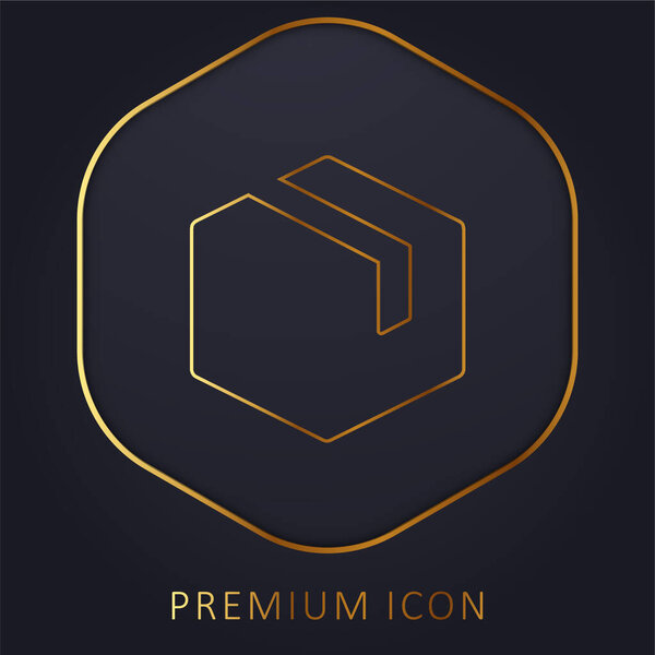 Box golden line premium logo or icon