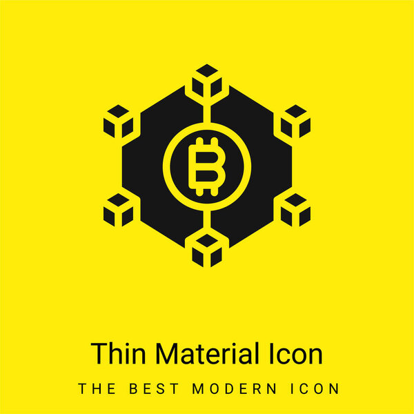 Blockchain минимальный ярко-желтый значок материала