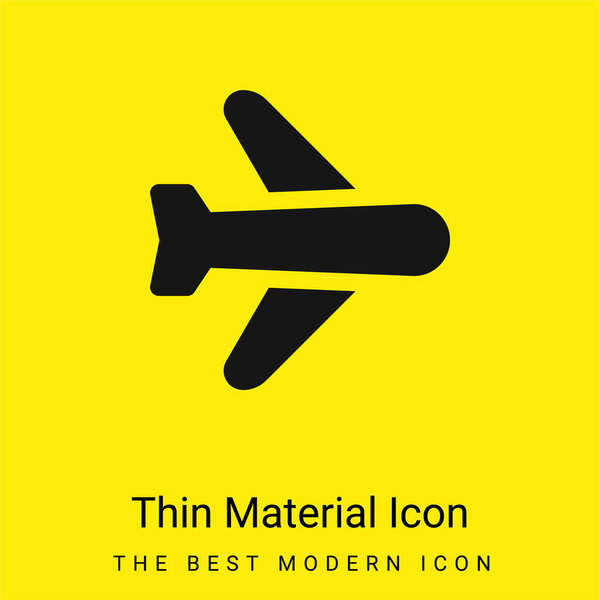 Airplane minimal bright yellow material icon