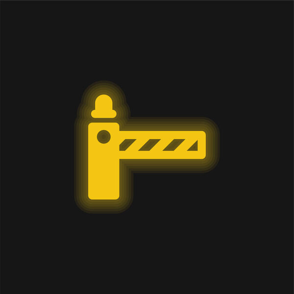 Barrier yellow glowing neon icon