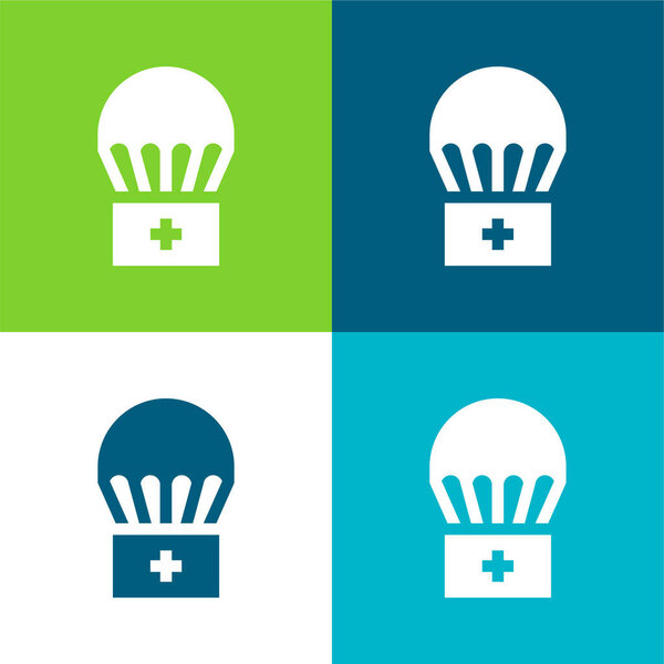 Сброс плоский четыре цвета минимальный набор значков