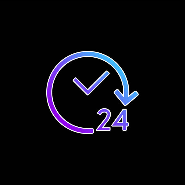 24 Hours Open blue gradient vector icon