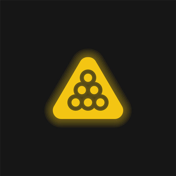 Billiard yellow glowing neon icon