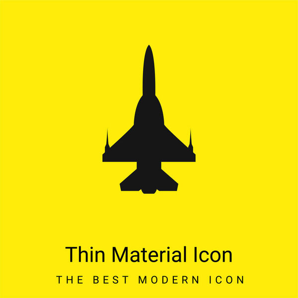 Силуэт самолета минимальная ярко-желтая икона материала