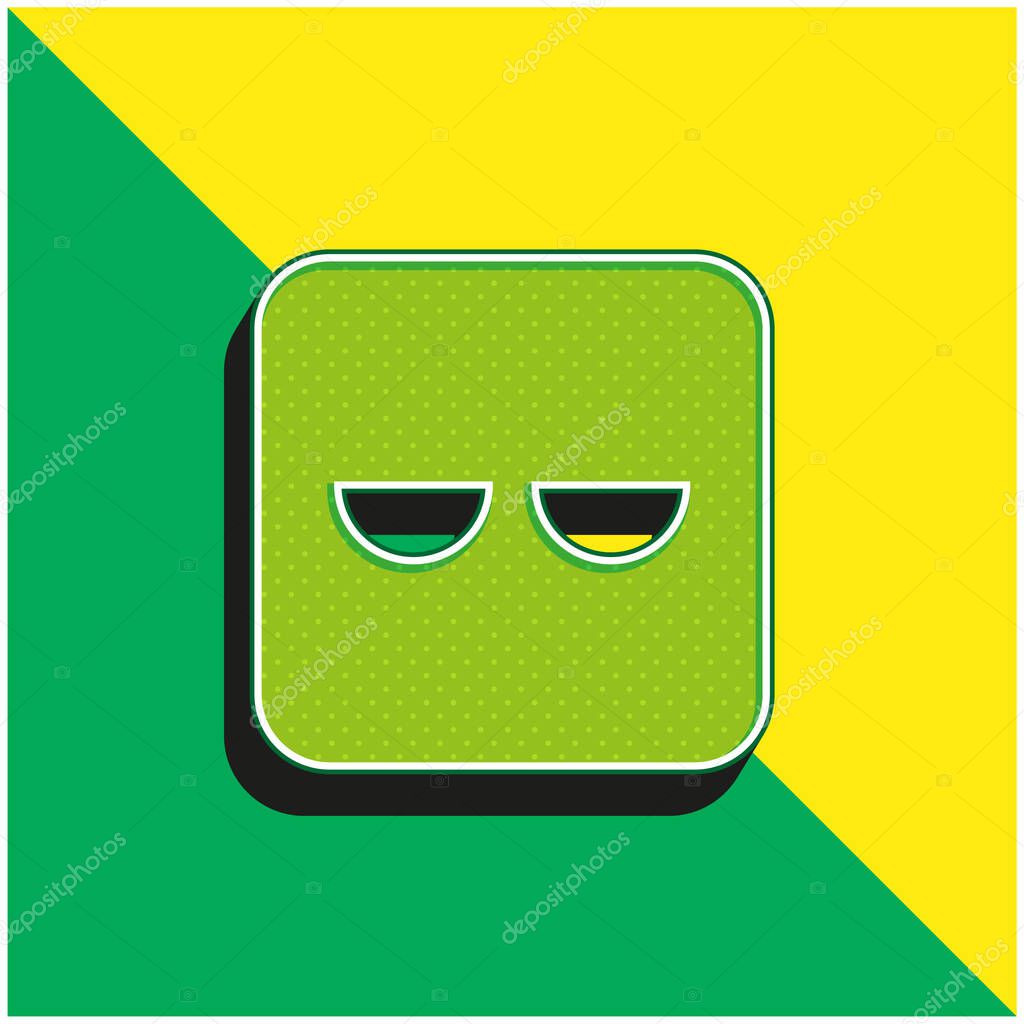 Bored Green and yellow modern 3d vector icon logo