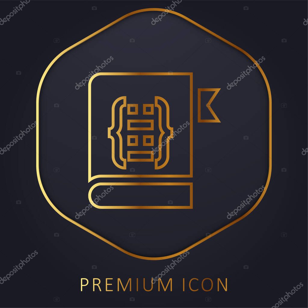 Book golden line premium logo or icon