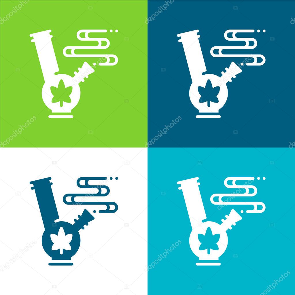 Bong Flat four color minimal icon set