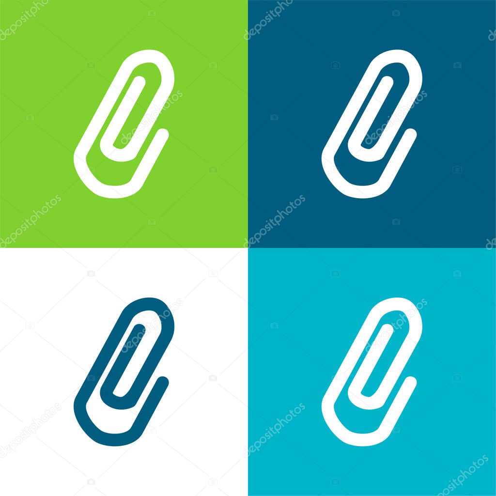 Aluminum Clip Flat four color minimal icon set