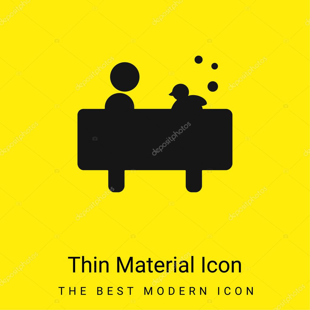 Boy In Bath With A Duck minimal bright yellow material icon