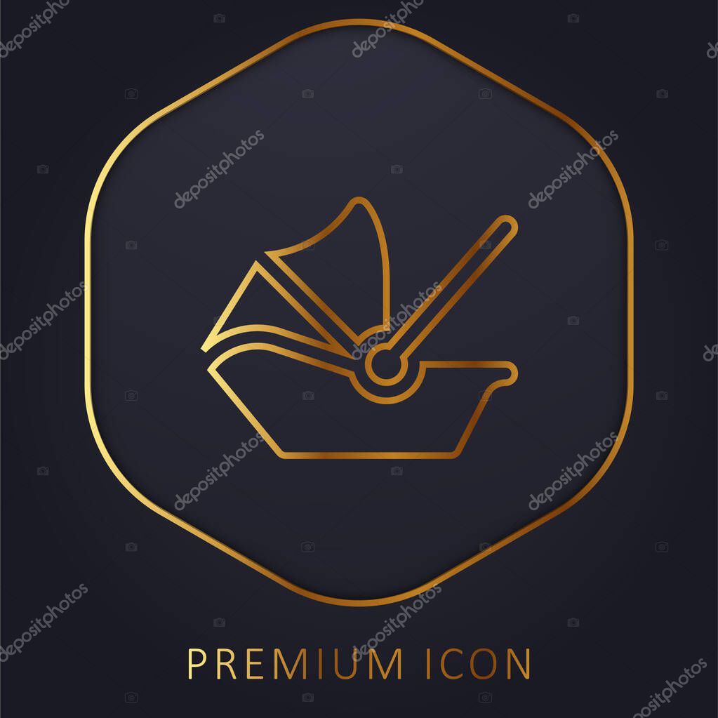Baby Carrier golden line premium logo or icon