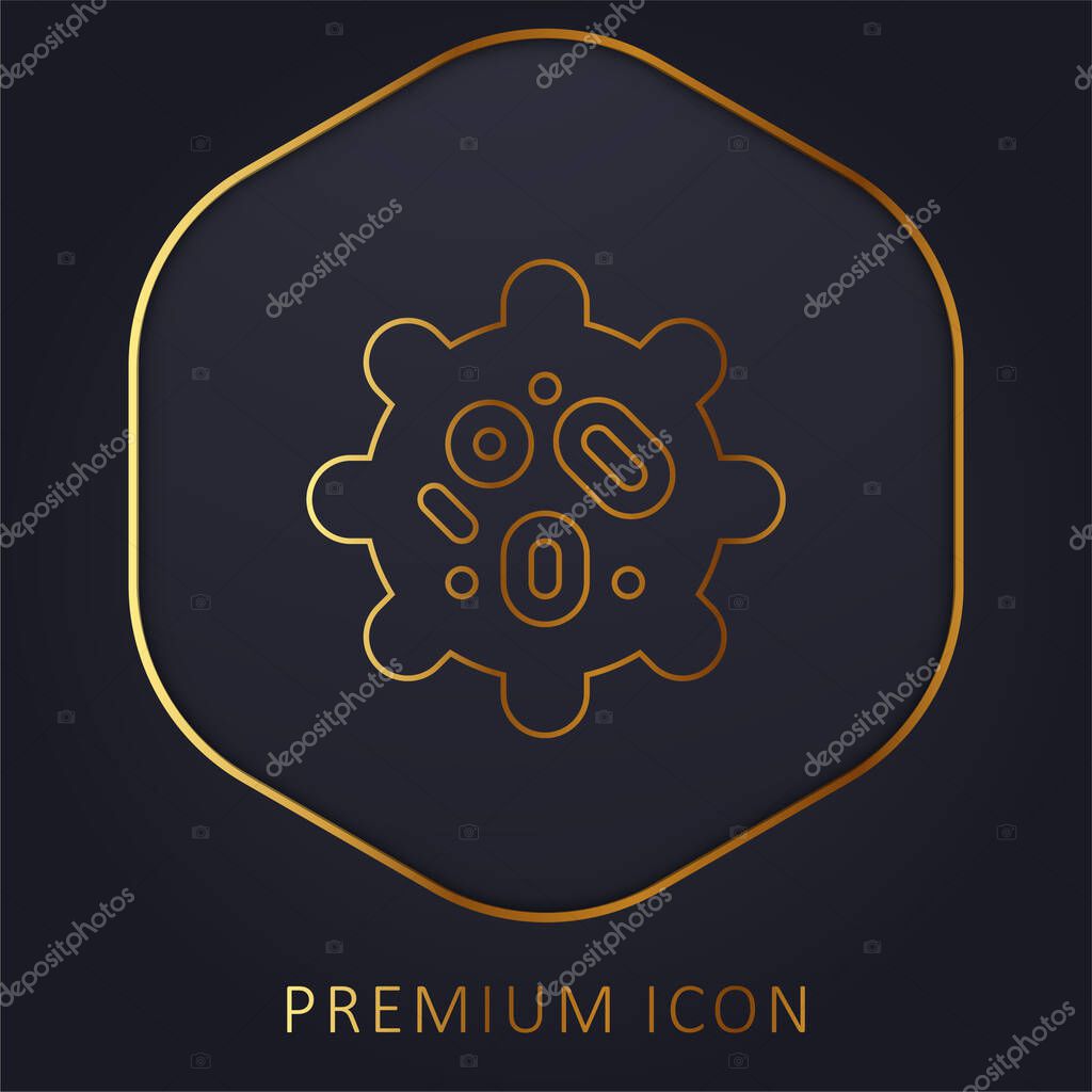 Biology golden line premium logo or icon