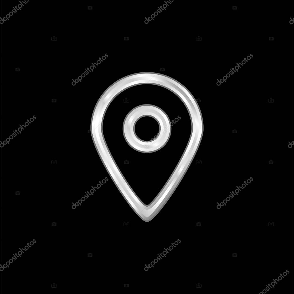 Big Map Placeholder Outlined Symbol Of Interface silver plated metallic icon