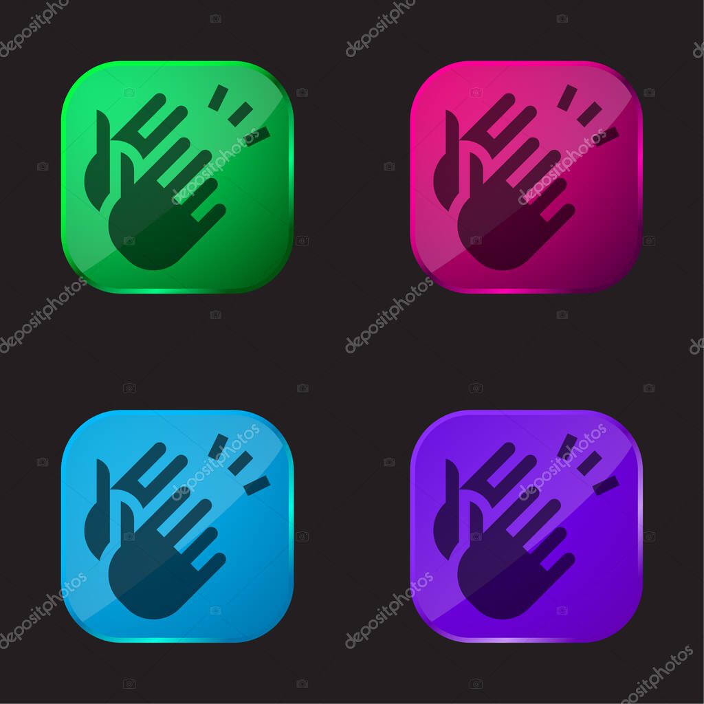Applause four color glass button icon