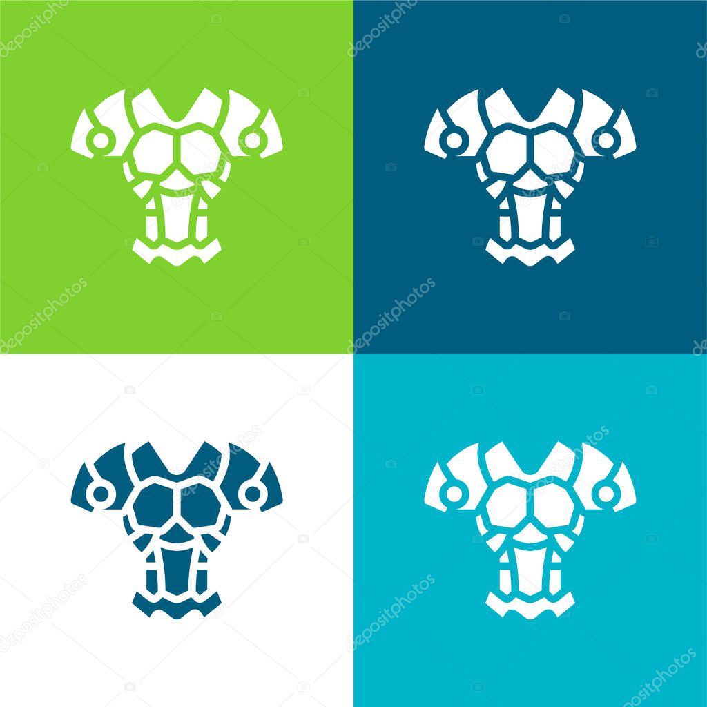 Armor Flat four color minimal icon set