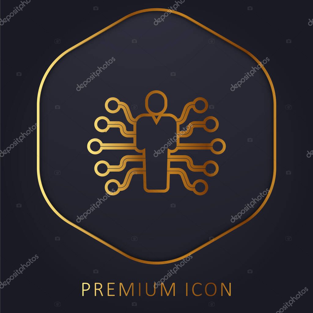 AI golden line premium logo or icon