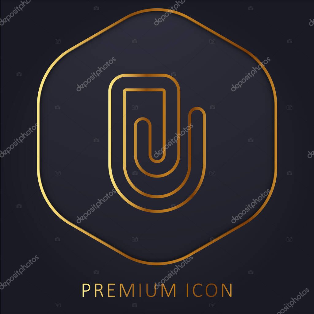 Big Clip golden line premium logo or icon