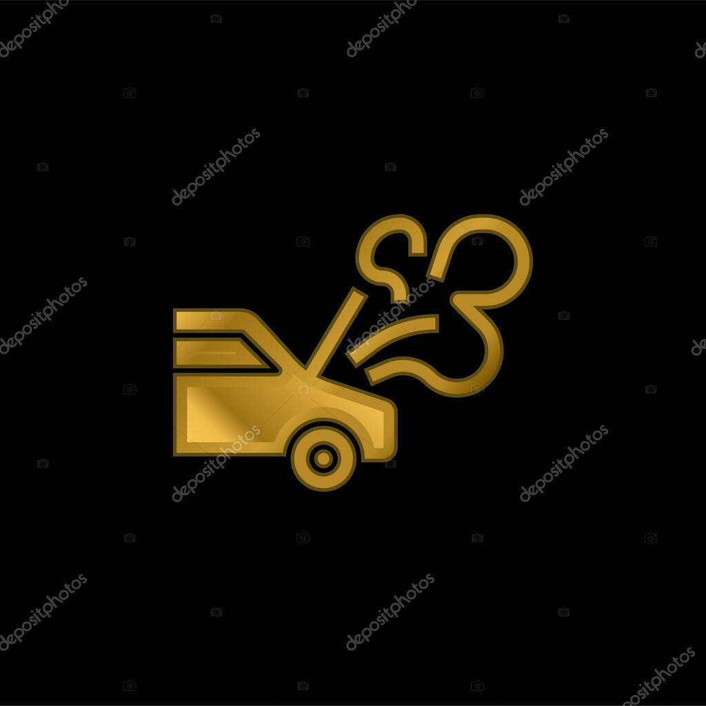Breakdown gold plated metalic icon or logo vector