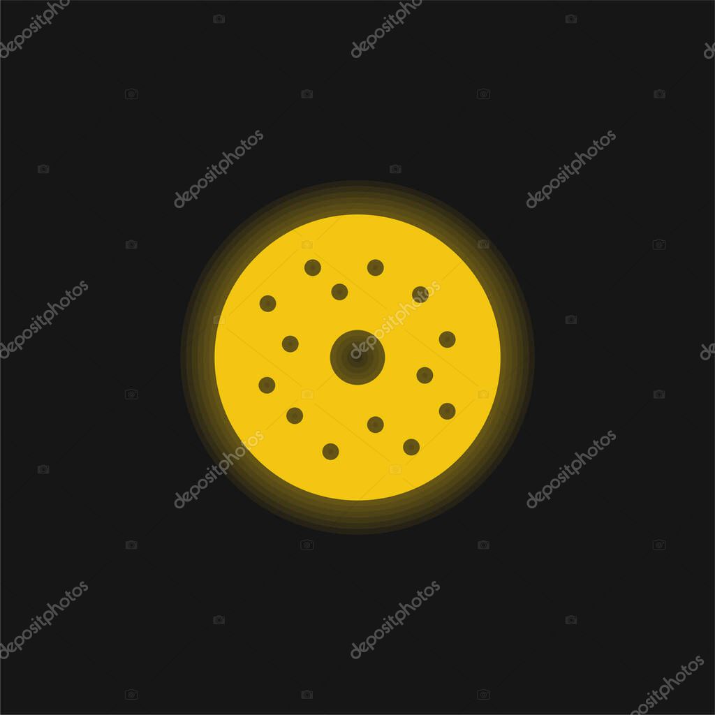 Bagel yellow glowing neon icon