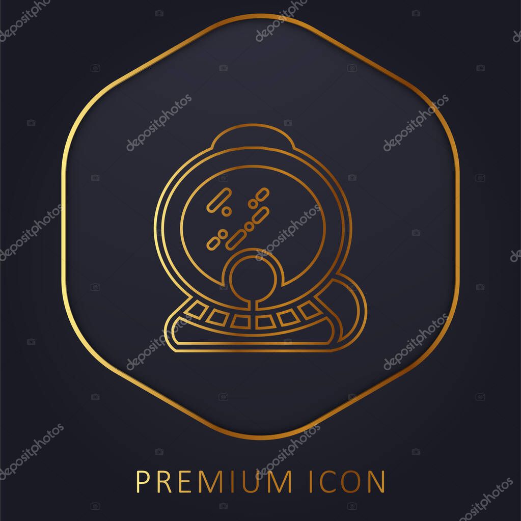 Aqualung golden line premium logo or icon