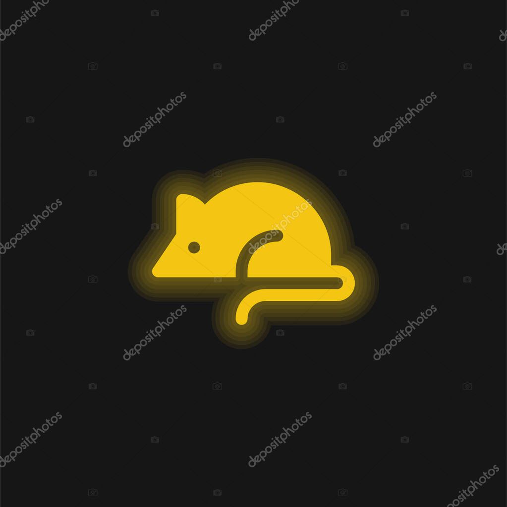 Animal Testing yellow glowing neon icon