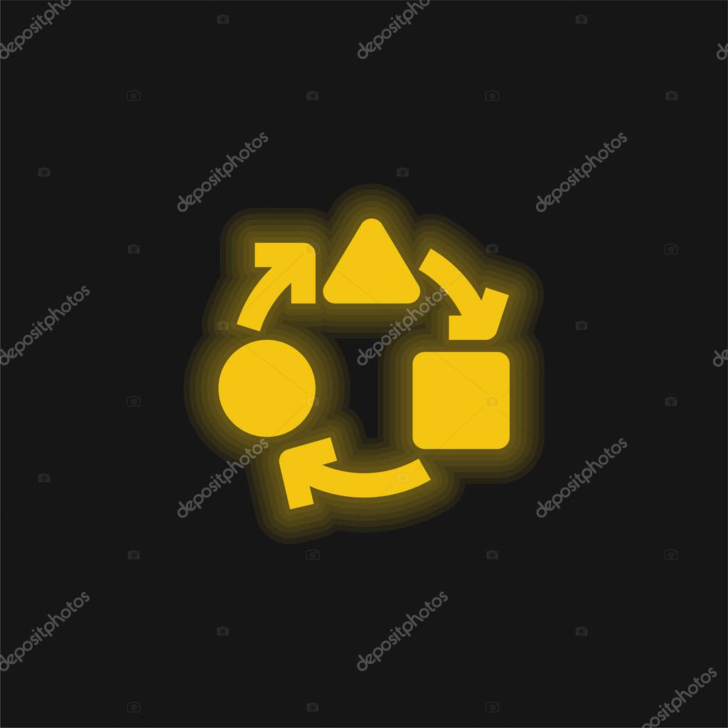 Adaptive yellow glowing neon icon
