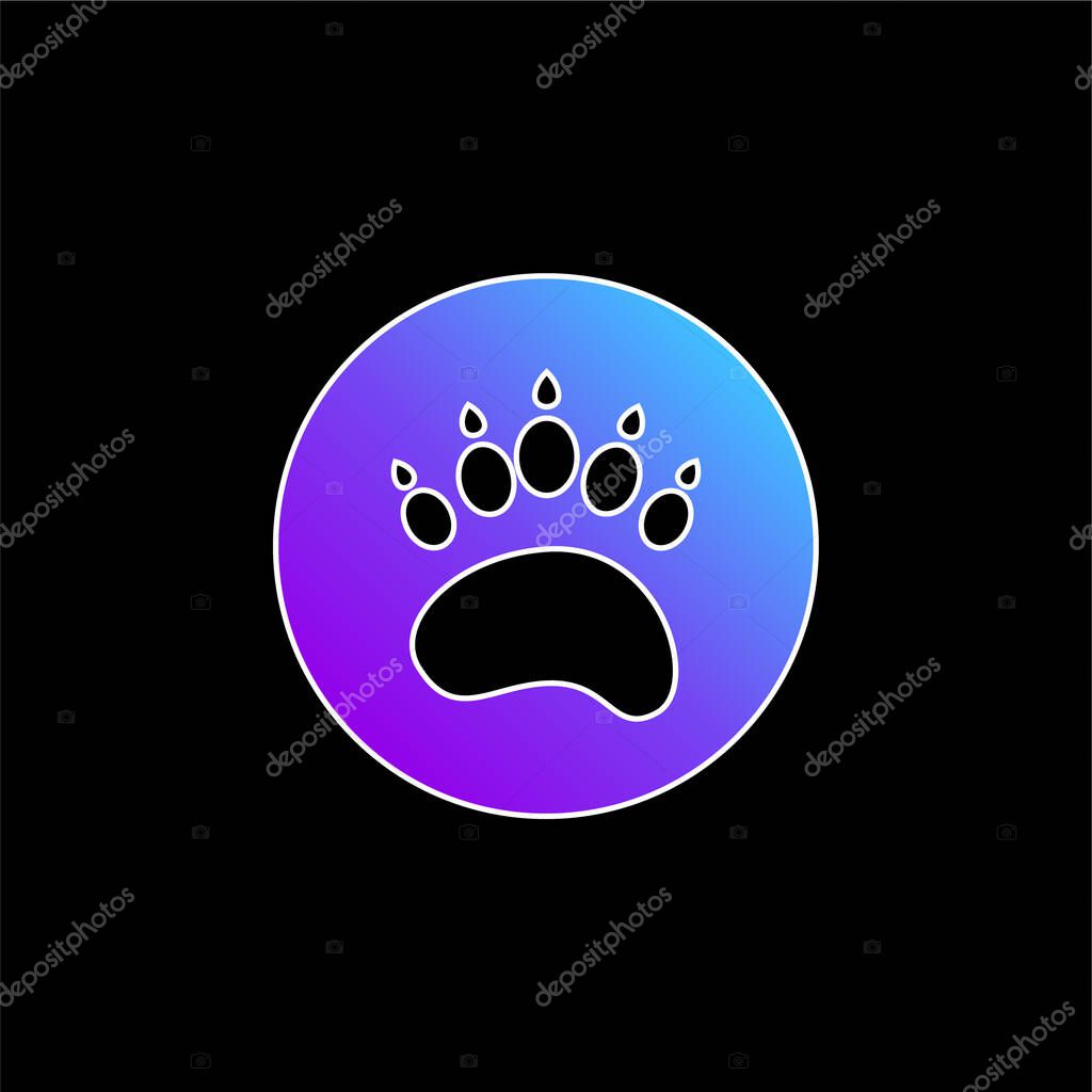 Bear Paw Circule blue gradient vector icon