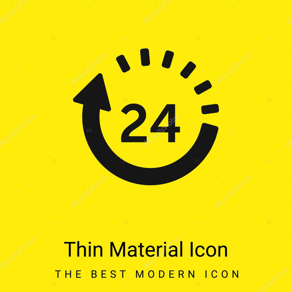 24 Hours Delivery minimal bright yellow material icon