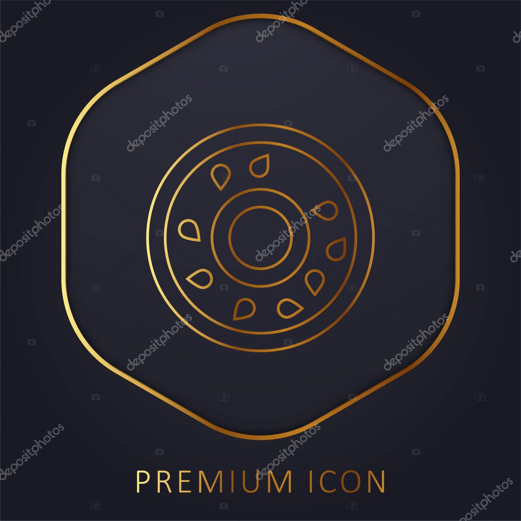 Bagel golden line premium logo or icon