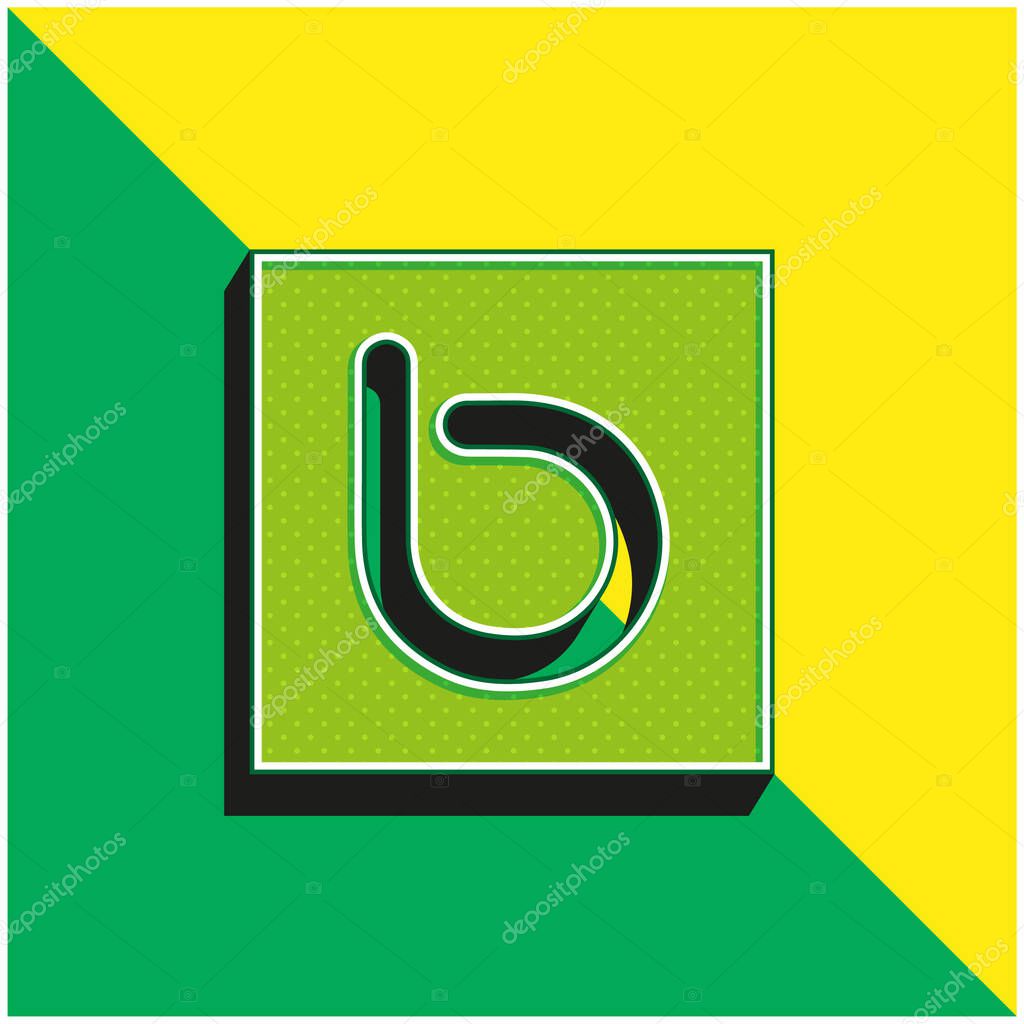 Bebo Green and yellow modern 3d vector icon logo