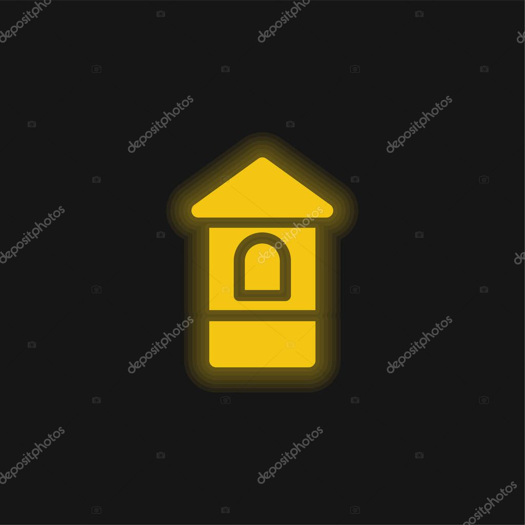 Booth yellow glowing neon icon