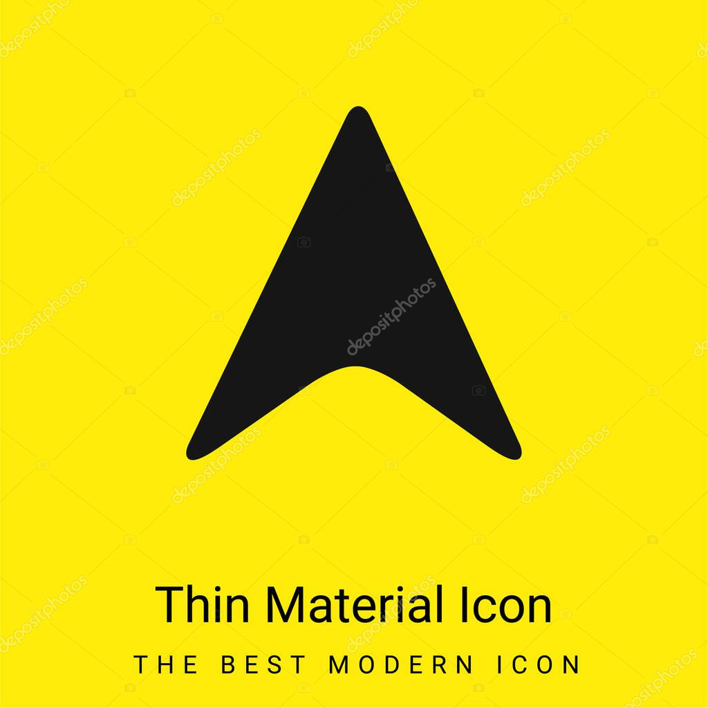 Black Arrowhead Pointing Up minimal bright yellow material icon