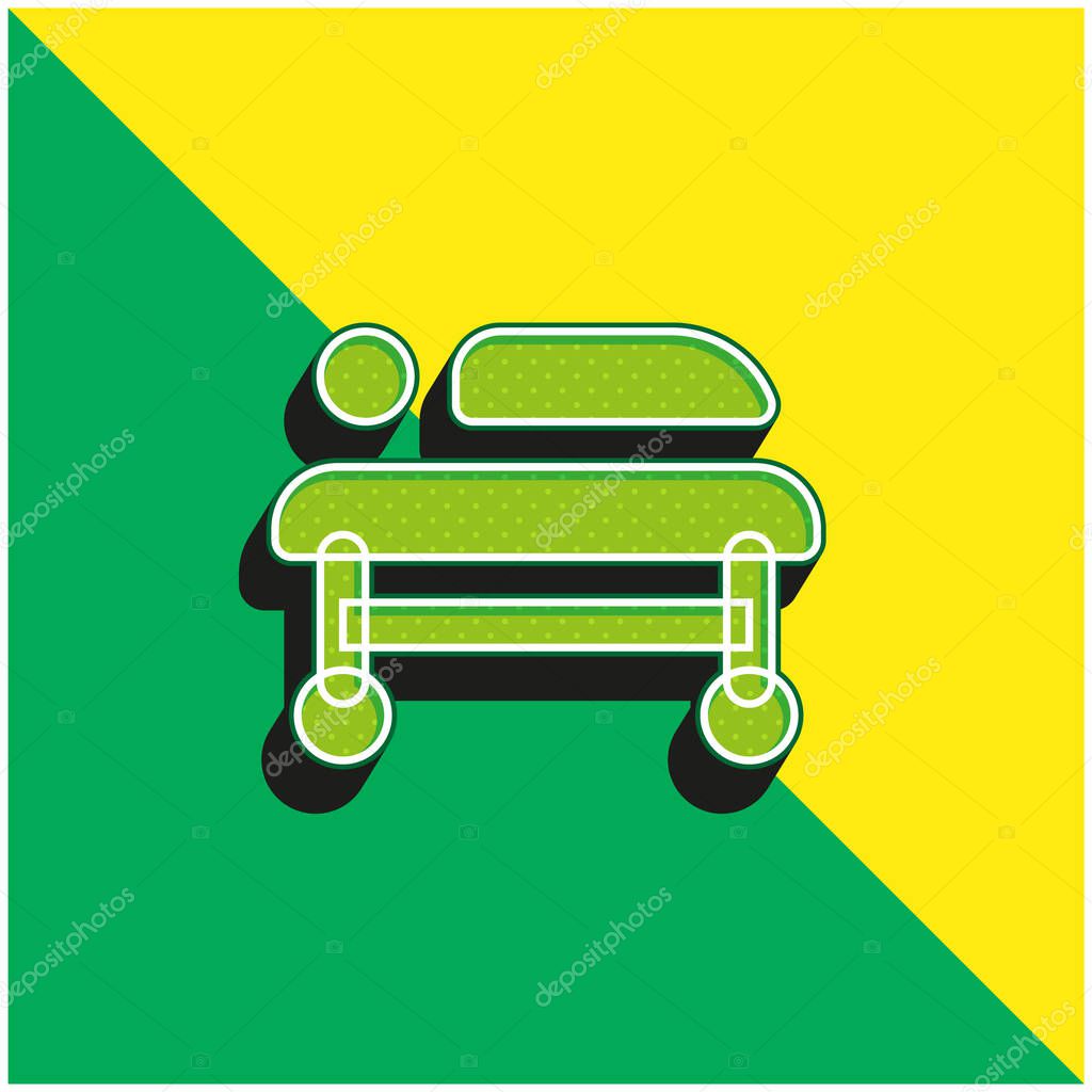 Bed Green and yellow modern 3d vector icon logo
