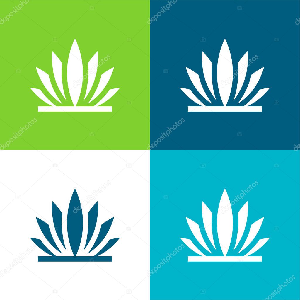 Agave Flat four color minimal icon set