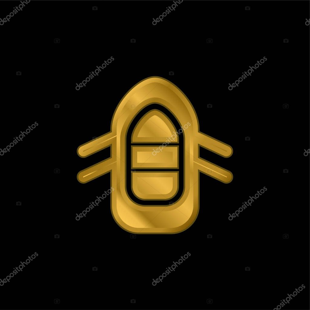 Boiting oro placcato icona metallica o logo vettore